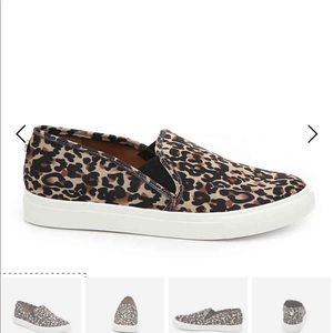 Leopard print slip on sneakers